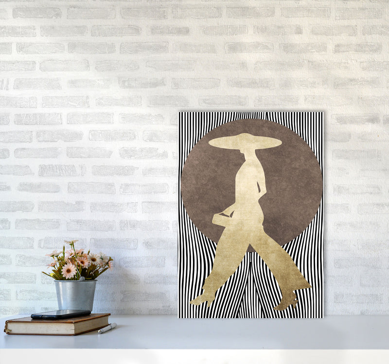 La Madame Noir Vintage Contemporary Art Print by Kubistika A2 Black Frame