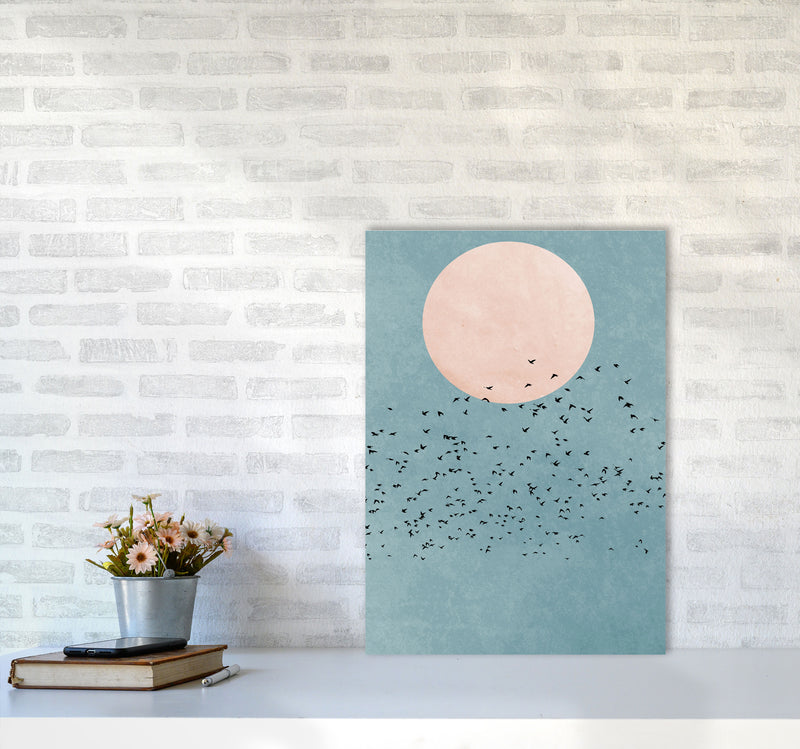 A Fly Away Modern Contemporary Art Print by Kubistika A2 Black Frame
