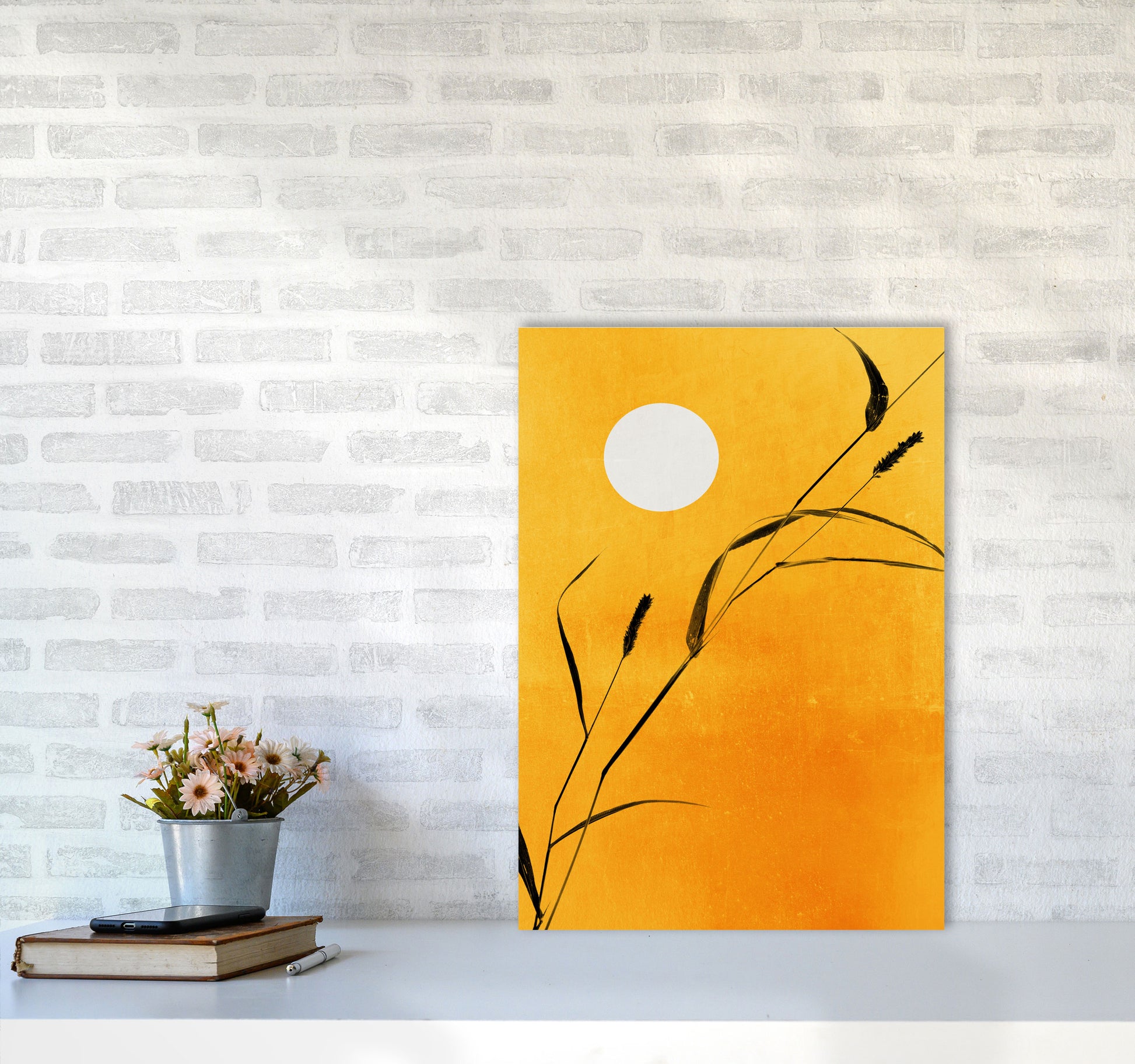Sunny Days Contemporary Art Print by Kubistika A2 Black Frame