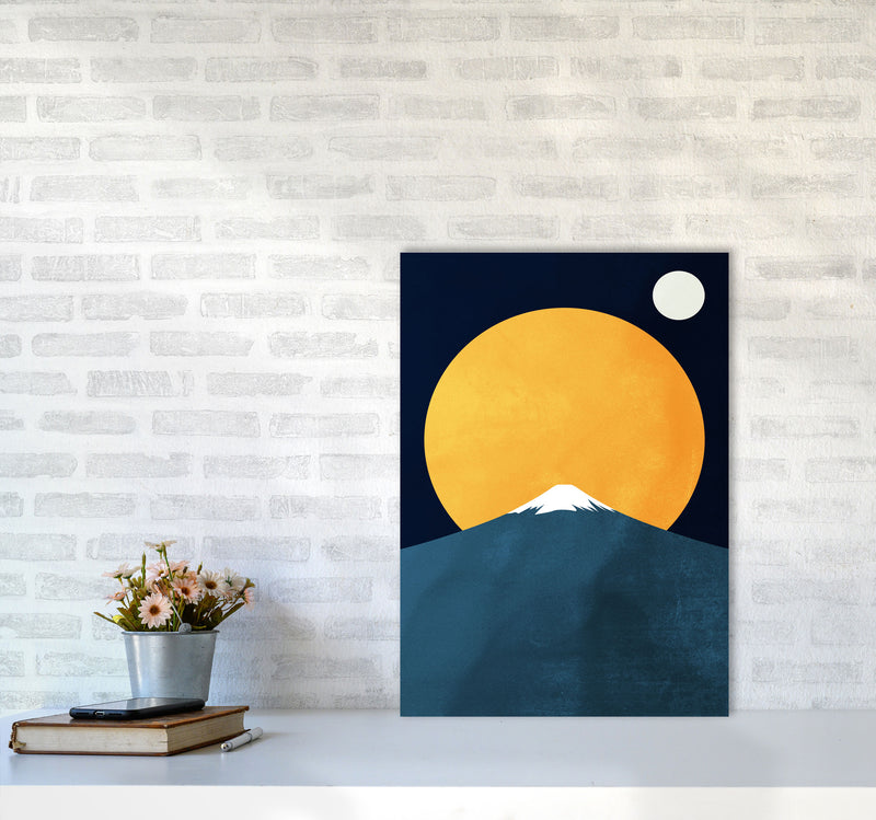 Himalaya Contemporary Art Print by Kubistika A2 Black Frame