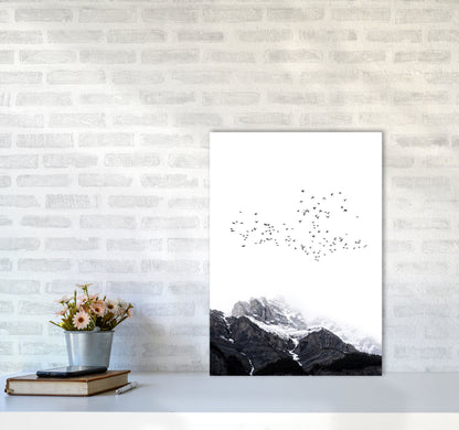 The Mountains Contemporary Landscape Art Print by Kubistika A2 Black Frame