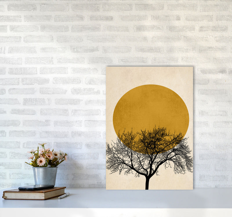 A Beautiful Winter Morning Modern Contemporary Art Print by Kubistika A2 Black Frame