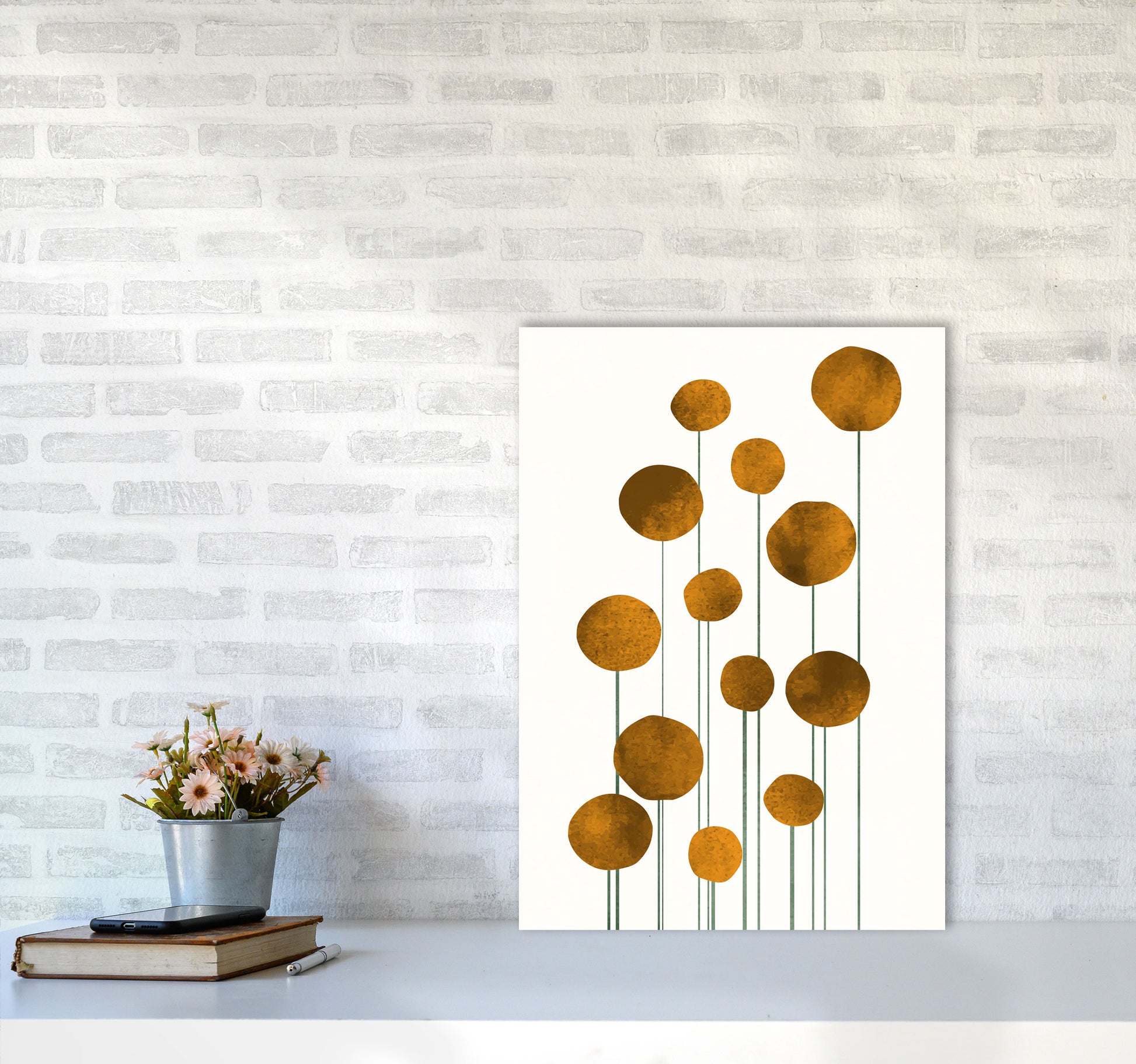 Waterflowers No.3 Art Print by Kubistika A2 Black Frame