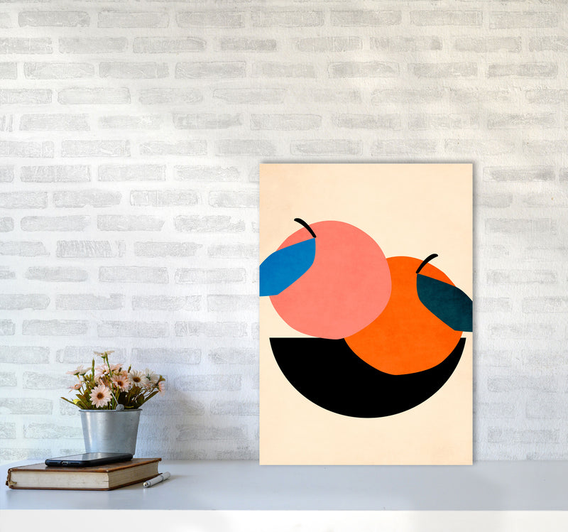 Two Apples Art Print by Kubistika A2 Black Frame