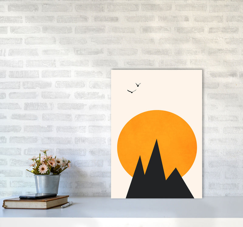 Les Alpes Art Print by Kubistika A2 Black Frame