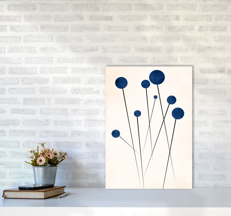 Blue Flowers In The Wilderness - 2 Art Print by Kubistika A2 Black Frame