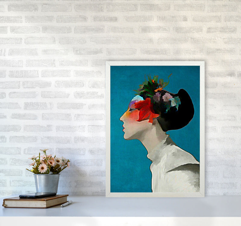 Kimono Contemporary Art Print by Kubistika A2 Oak Frame