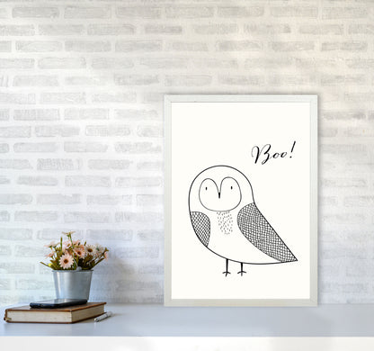 Boo Nursery Animal Art Print by Kubistika A2 Oak Frame