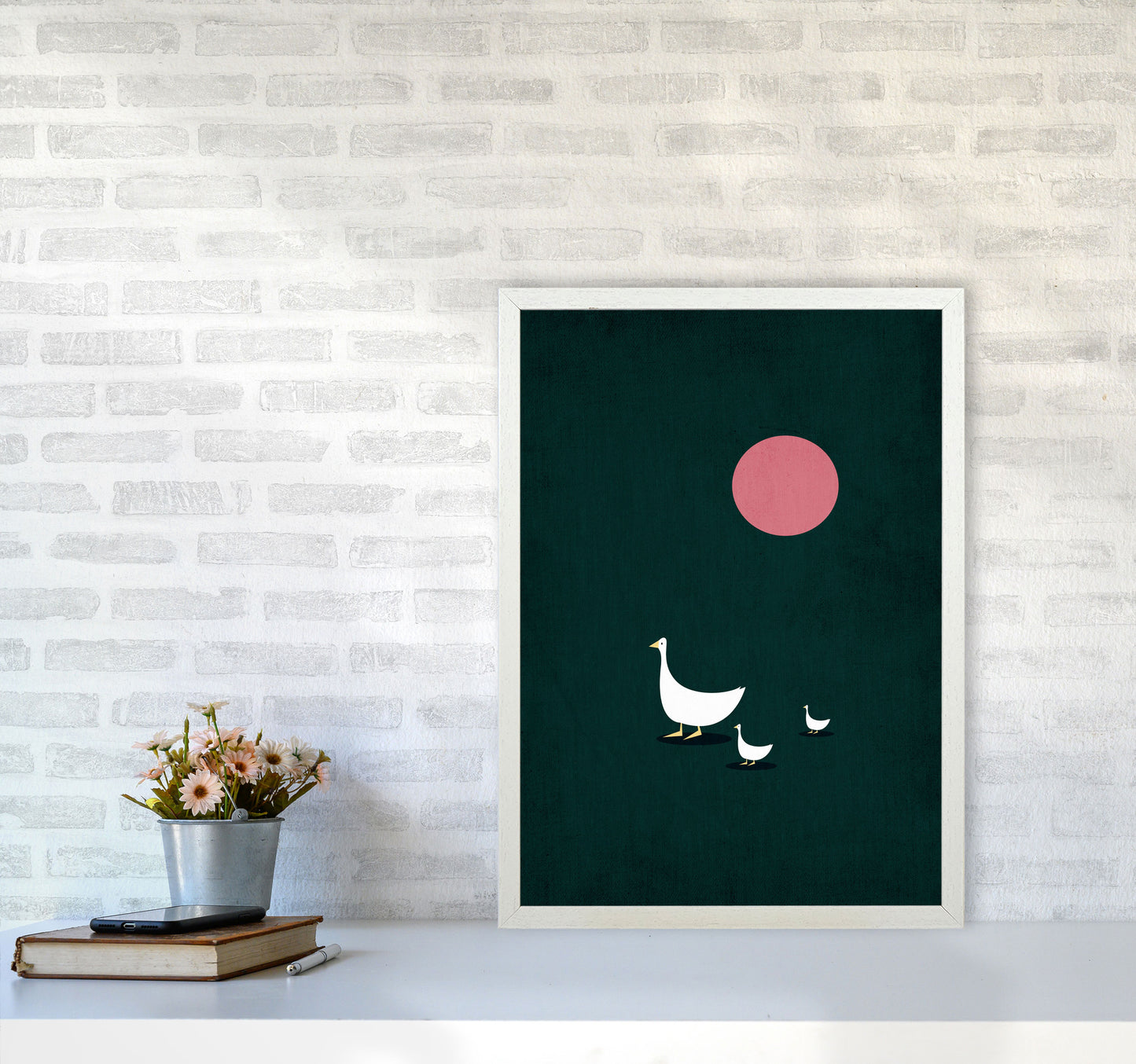 Sunny Side Of Life Contemporary Art Print by Kubistika A2 Oak Frame