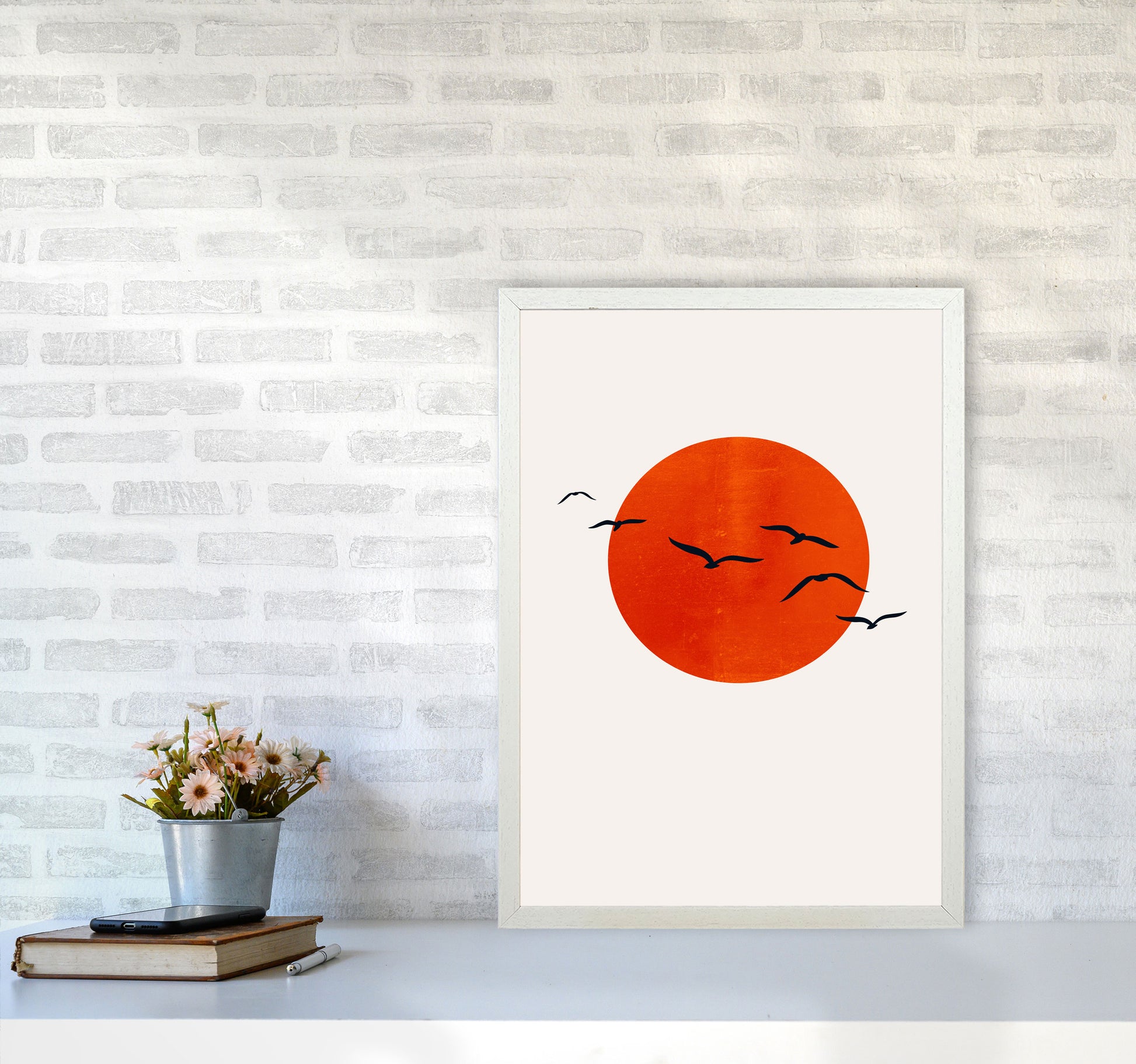 A Beautiful Day Modern Contemporary Art Print by Kubistika A2 Oak Frame