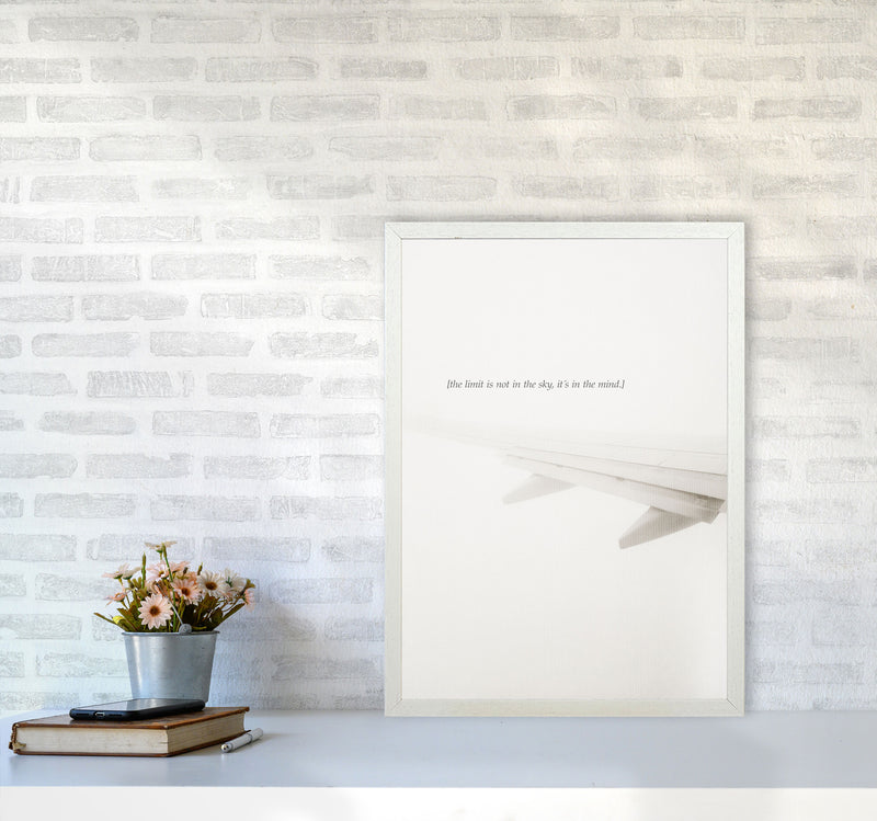 No Limits Quote Contemporary Art Print by Kubistika A2 Oak Frame