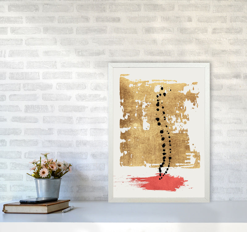 Drip Drop Abstract Art Print by Kubistika A2 Oak Frame