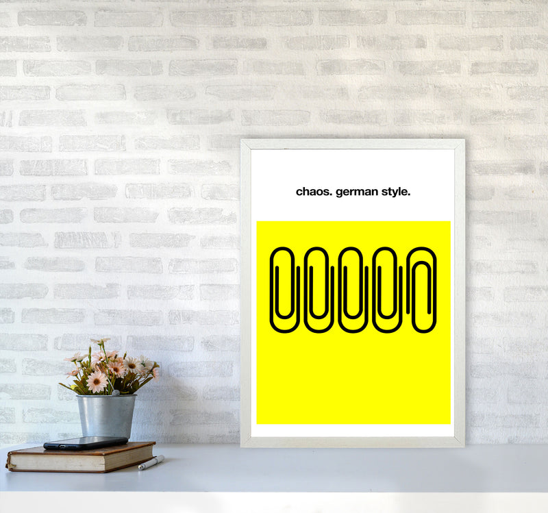 German Chaos Humour Quote Art Print by Kubistika A2 Oak Frame