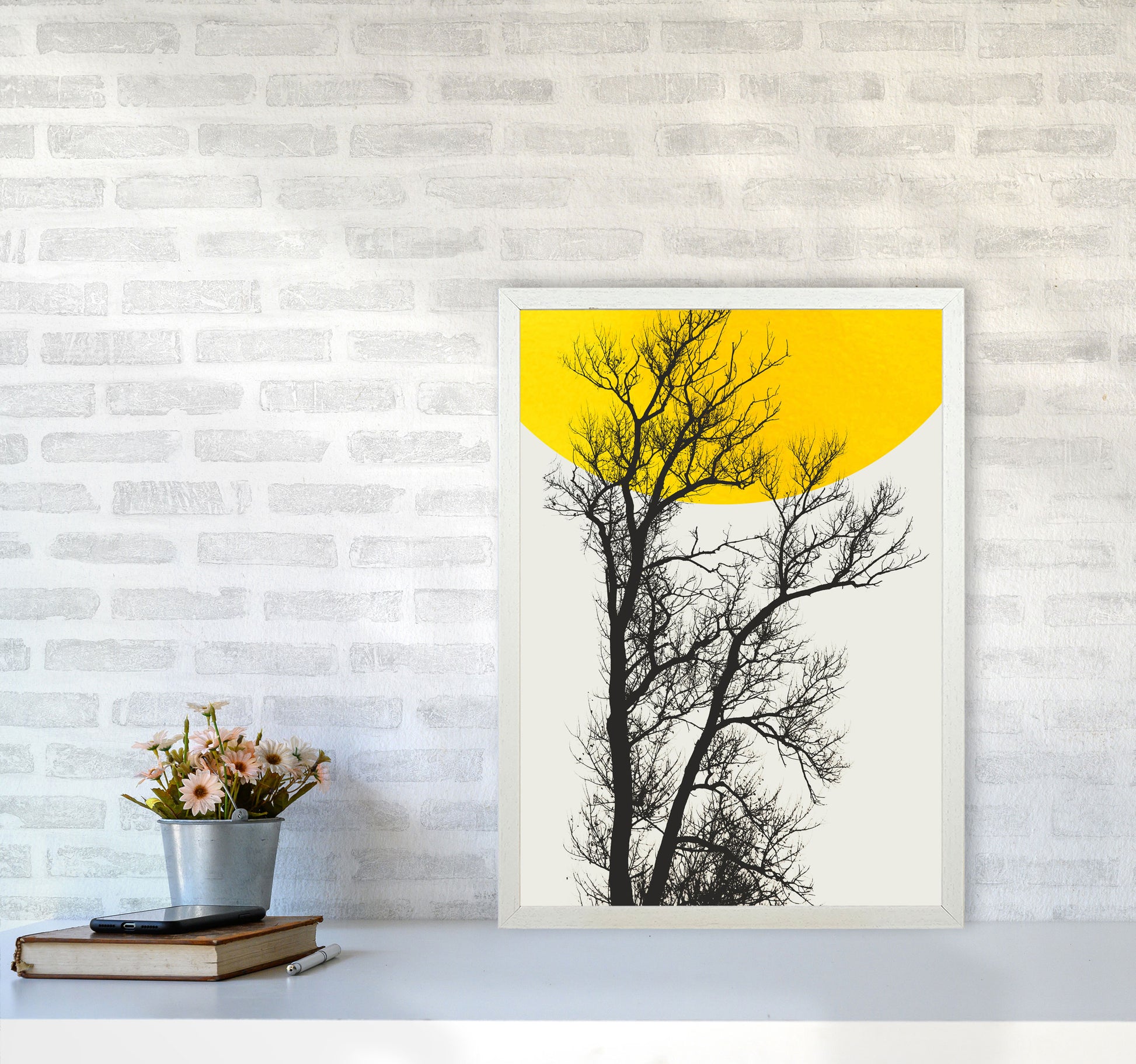 Autumn Memories Contemporary Art Print by Kubistika A2 Oak Frame