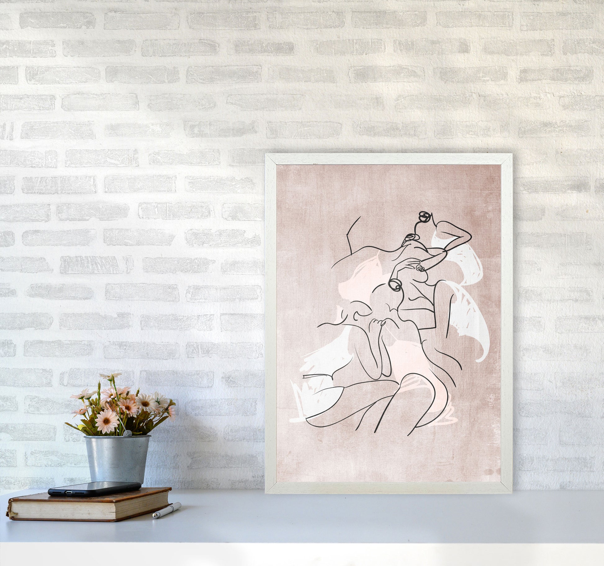 Les Femmes Fatales Contemporary Art Print by Kubistika A2 Oak Frame