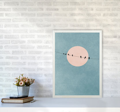 The Beauty Of Silence Contemporary Art Print by Kubistika A2 Oak Frame