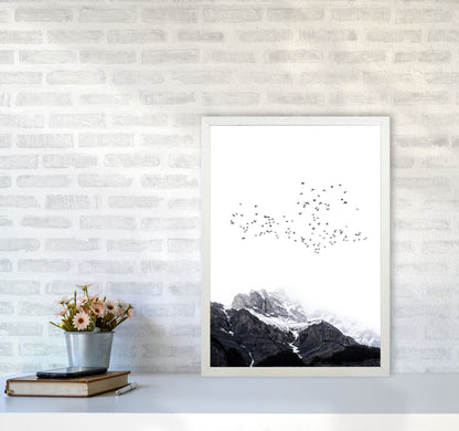 The Mountains Contemporary Landscape Art Print by Kubistika A2 Oak Frame