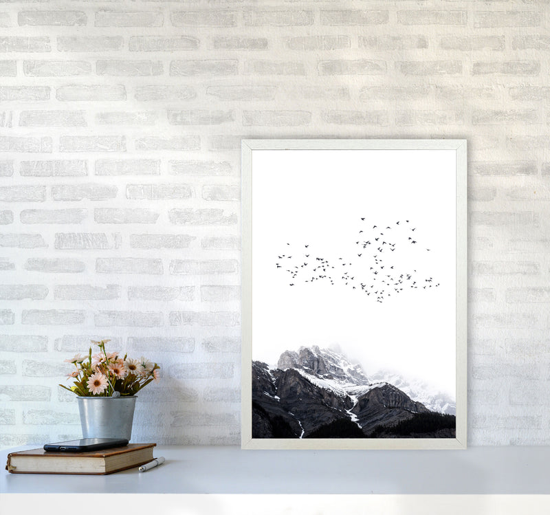 The Mountains Contemporary Landscape Art Print by Kubistika A2 Oak Frame