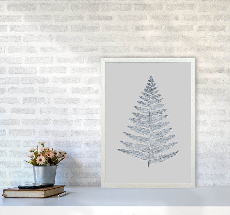 Botanica Minimalistica - GREY Modern Art Print by Kubistika A2 Oak Frame