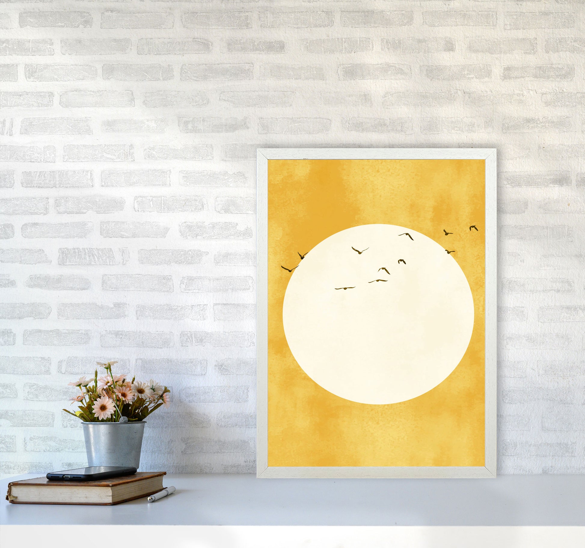 A Daylight Journey  Modern Contemporary Art Print by Kubistika A2 Oak Frame