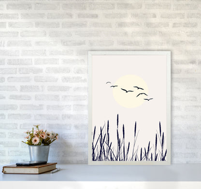 Shadows Of The Sun Contemporary Art Print by Kubistika A2 Oak Frame