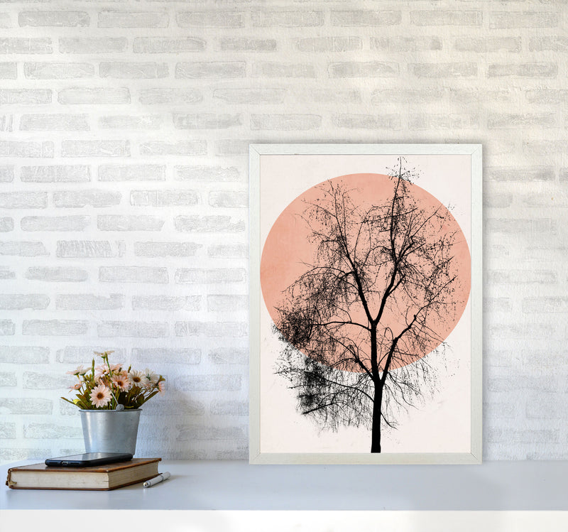Autumn Sunset Contemporary Art Print by Kubistika A2 Oak Frame