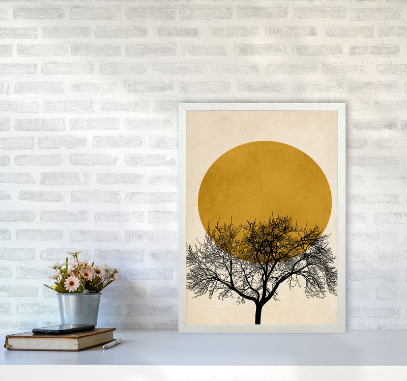 A Beautiful Winter Morning Modern Contemporary Art Print by Kubistika A2 Oak Frame