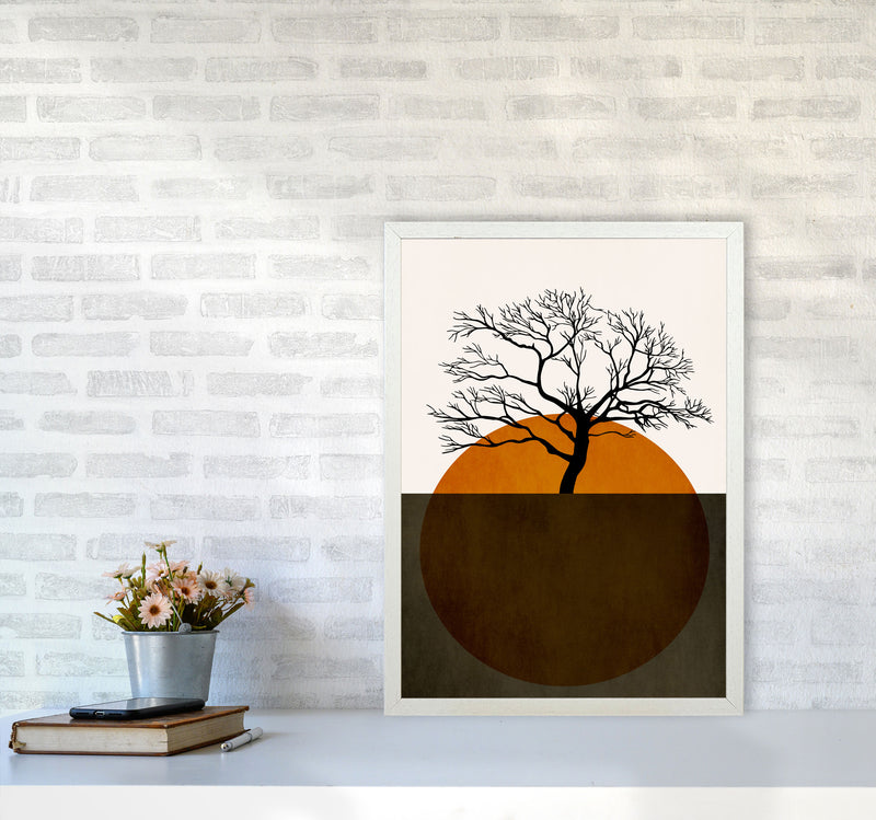 Sunny Days Of Silence Art Print by Kubistika A2 Oak Frame