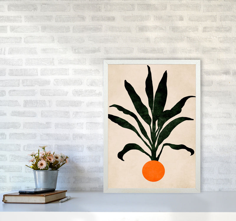 Pumpkin Portrait Art Print by Kubistika A2 Oak Frame
