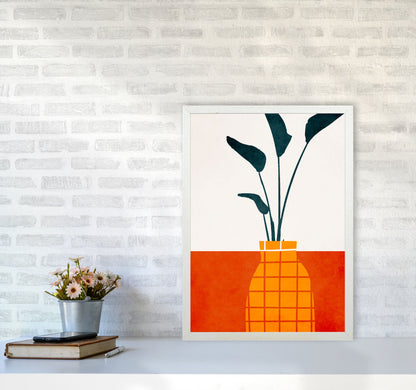 Kitchen Table With Plant Art Print by Kubistika A2 Oak Frame