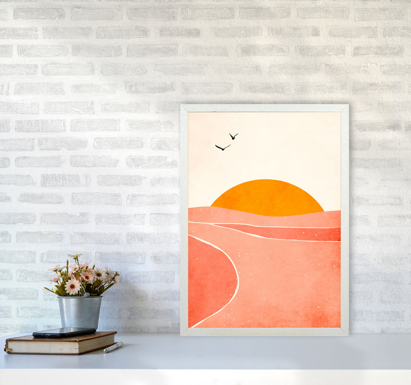 Dancing In The Sun Art Print by Kubistika A2 Oak Frame