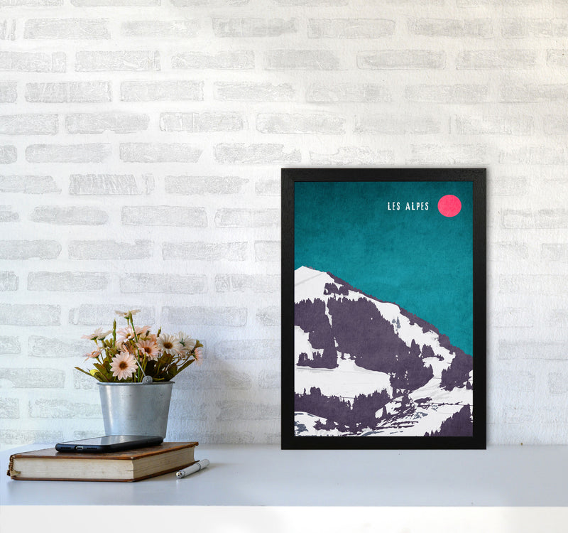 Les Alpes Vintage Art Print by Kubistika A3 White Frame