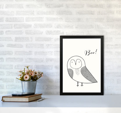 Boo Nursery Animal Art Print by Kubistika A3 White Frame