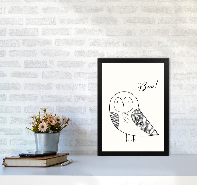 Boo Nursery Animal Art Print by Kubistika A3 White Frame