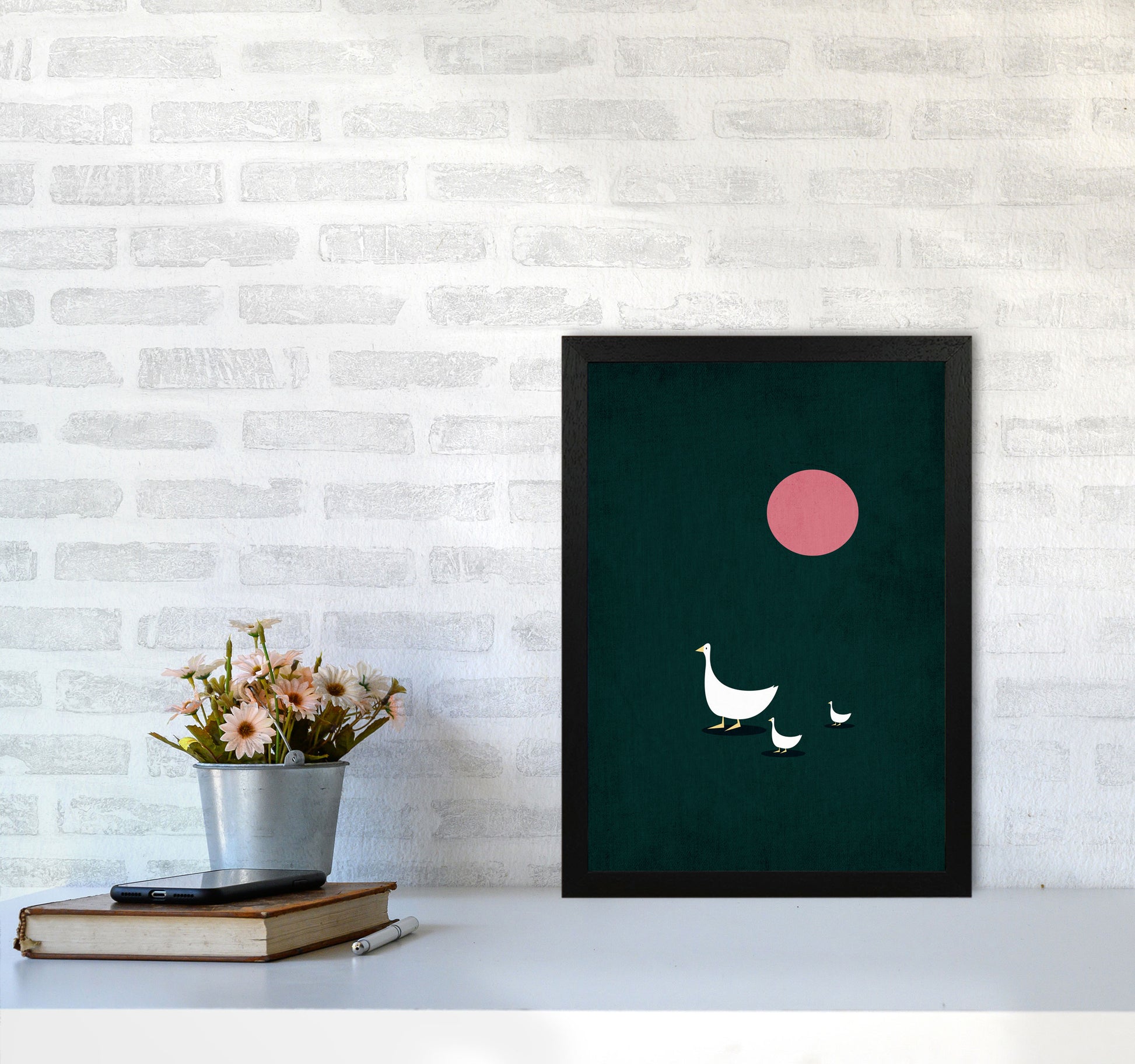Sunny Side Of Life Contemporary Art Print by Kubistika A3 White Frame