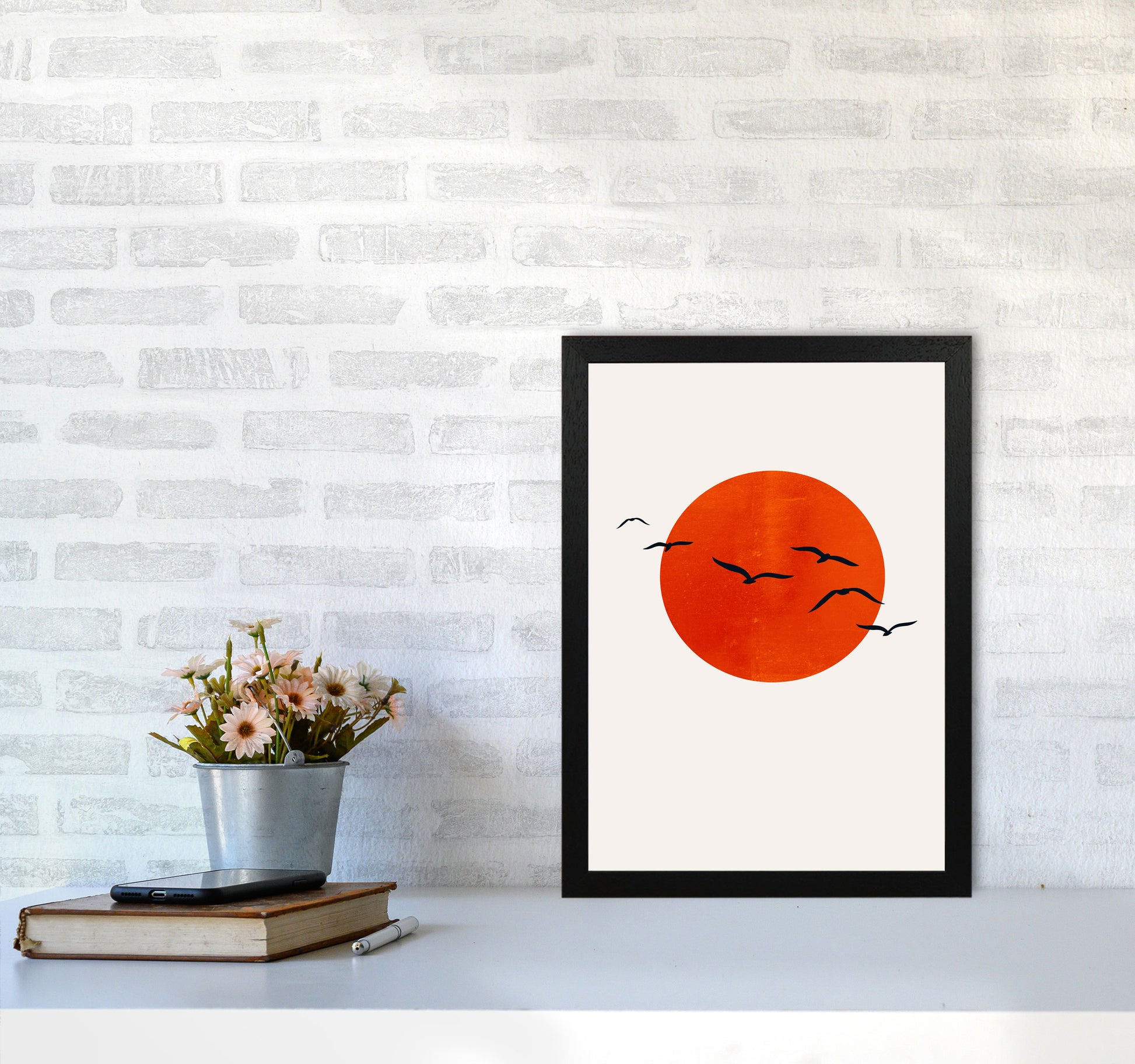A Beautiful Day Modern Contemporary Art Print by Kubistika A3 White Frame