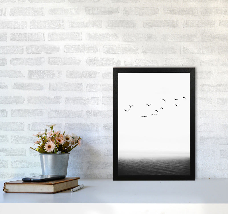 The Seaside Landscape Contemporary Art Print by Kubistika A3 White Frame