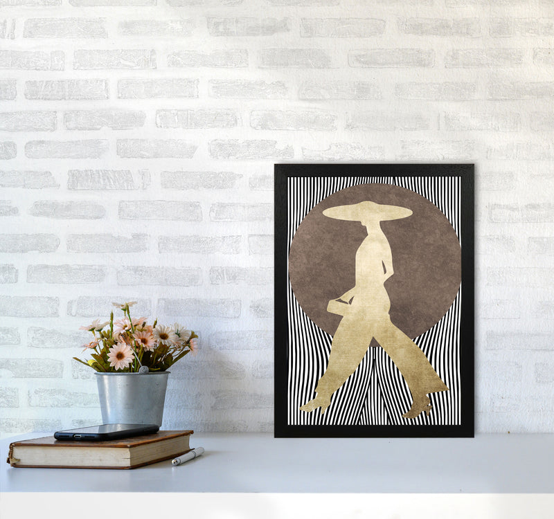 La Madame Noir Vintage Contemporary Art Print by Kubistika A3 White Frame