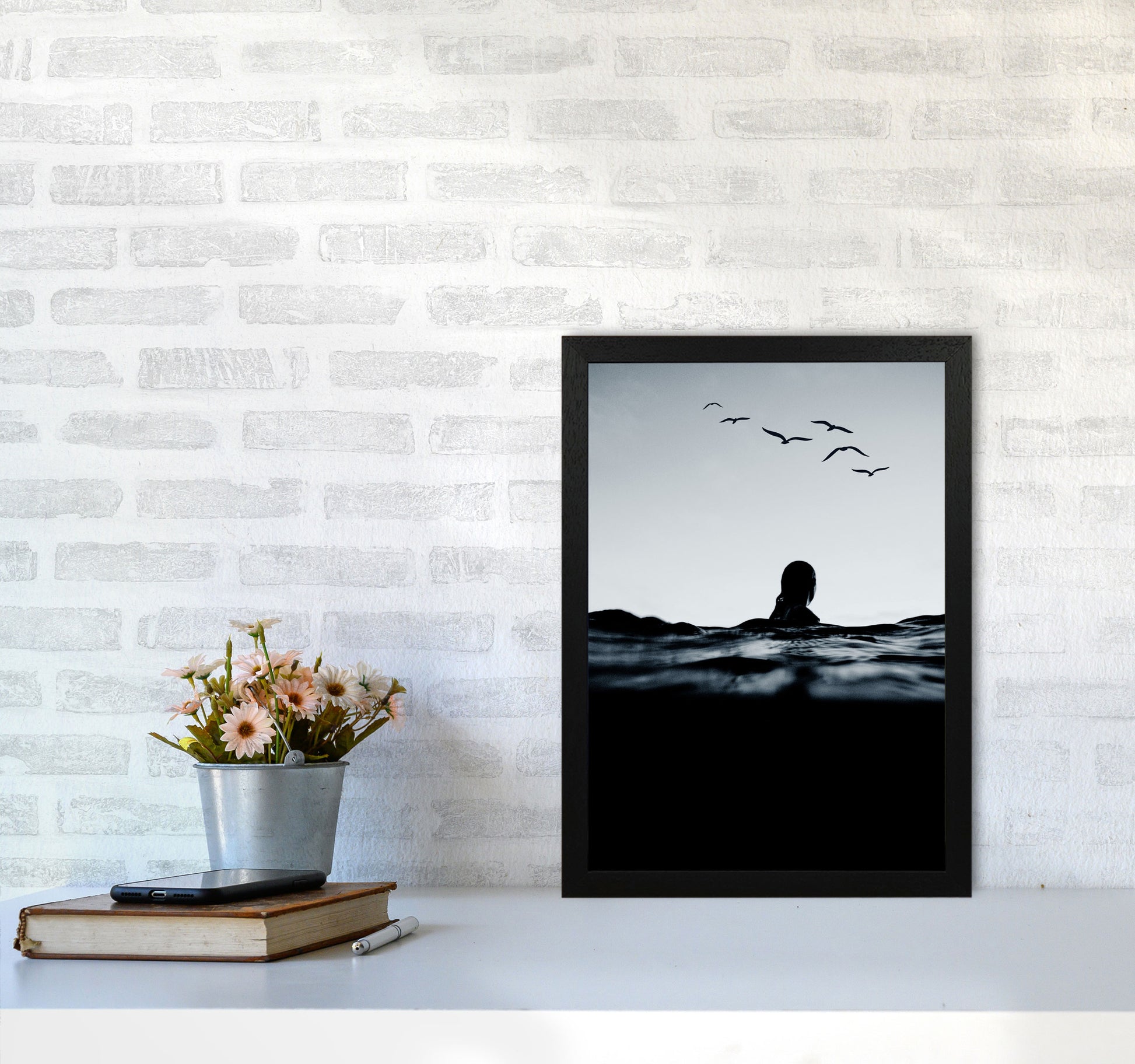 Floating Beach Photography Art Print by Kubistika A3 White Frame