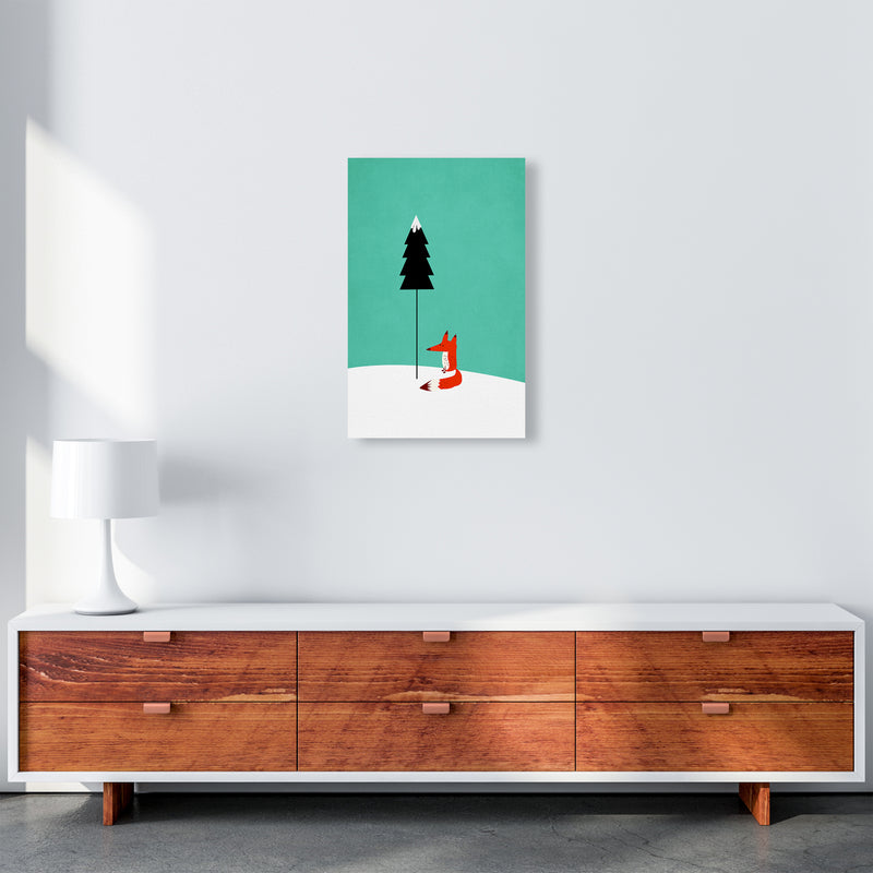 A Cute Little Fox  Modern Animal Art Print by Kubistika A3 Canvas
