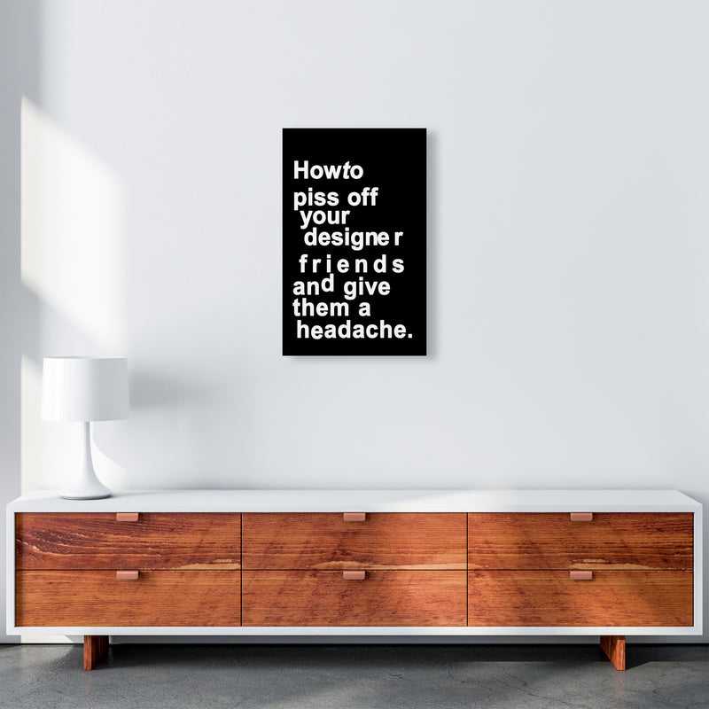 The Headache - BLACK Quote Contemporary Art Print by Kubistika A3 Canvas