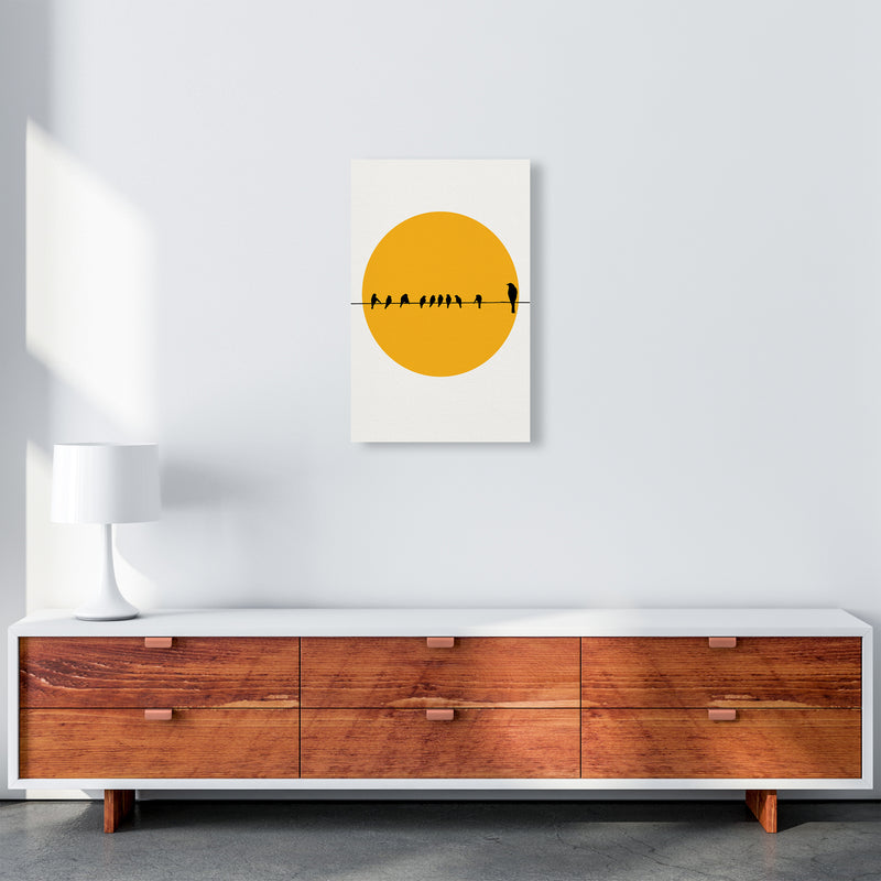 Birds Family Contemporary Art Print by Kubistika A3 Canvas