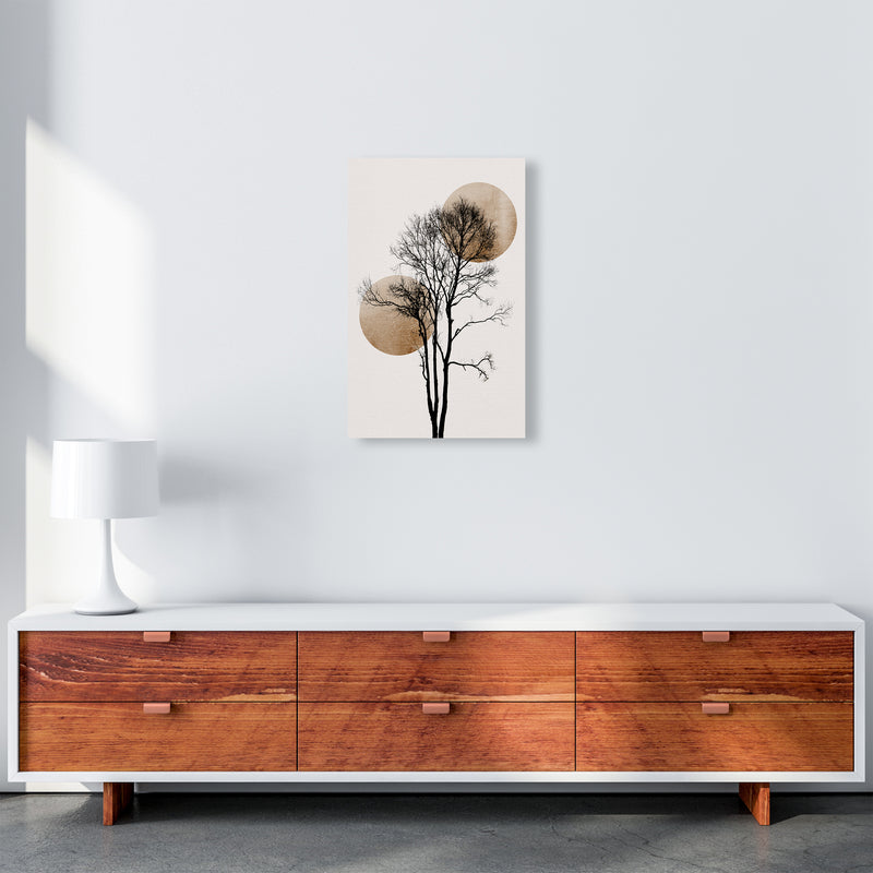 Sun and Moon hiding-GOLD Contemporary Art Print by Kubistika A3 Canvas