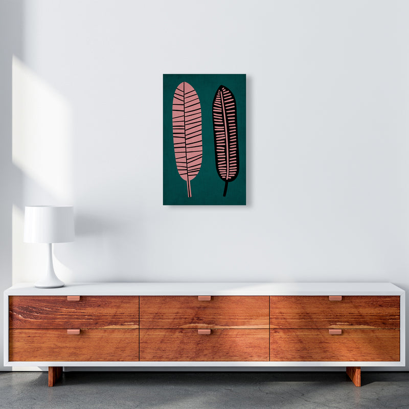Two Leafs Contemporary Art Print by Kubistika A3 Canvas