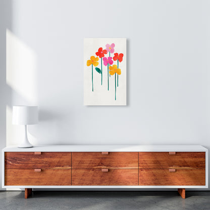 Little Happy Flowers Colourful Art Print by Kubistika A3 Canvas