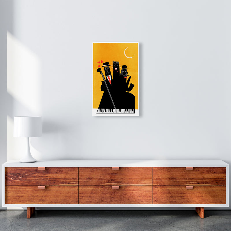 Casablanca Jazz-YELLOW Modern Music Art Print by Kubistika A3 Canvas