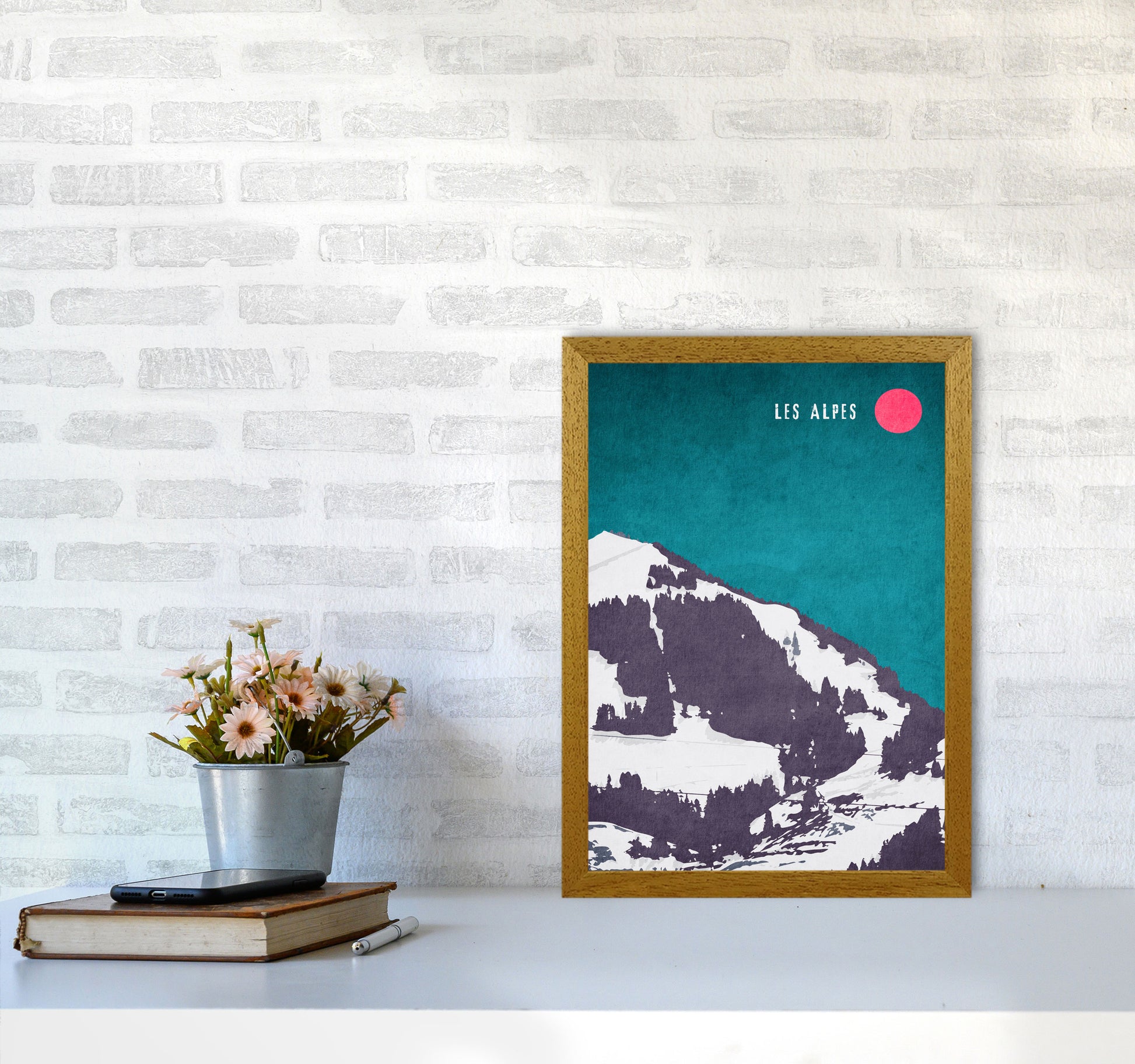 Les Alpes Vintage Art Print by Kubistika A3 Print Only