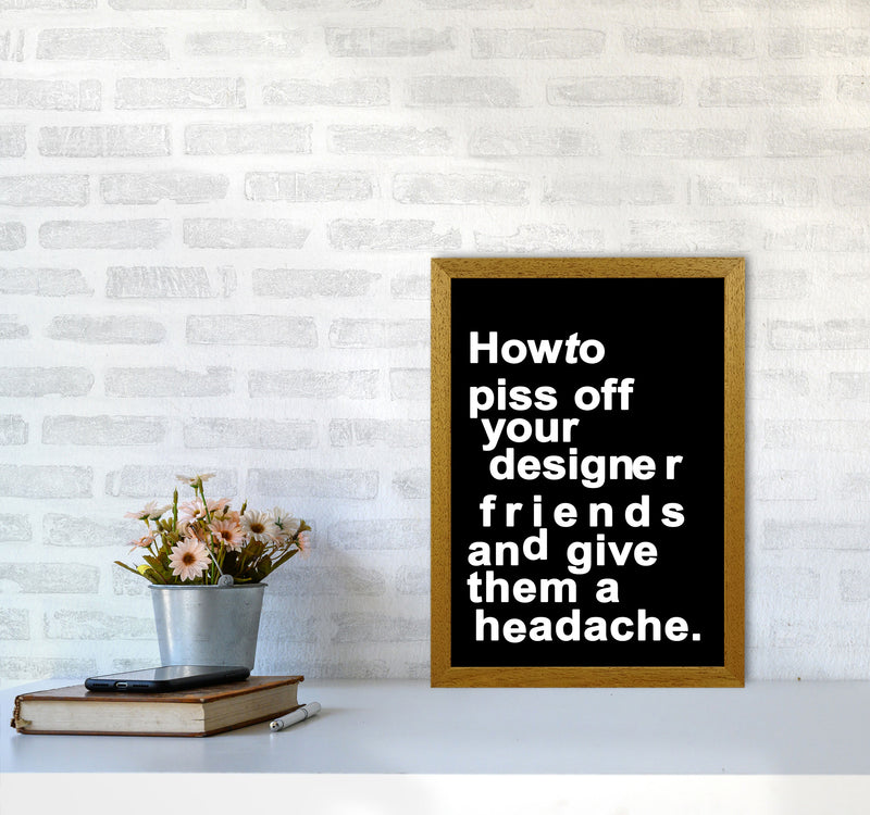 The Headache - BLACK Quote Contemporary Art Print by Kubistika A3 Print Only