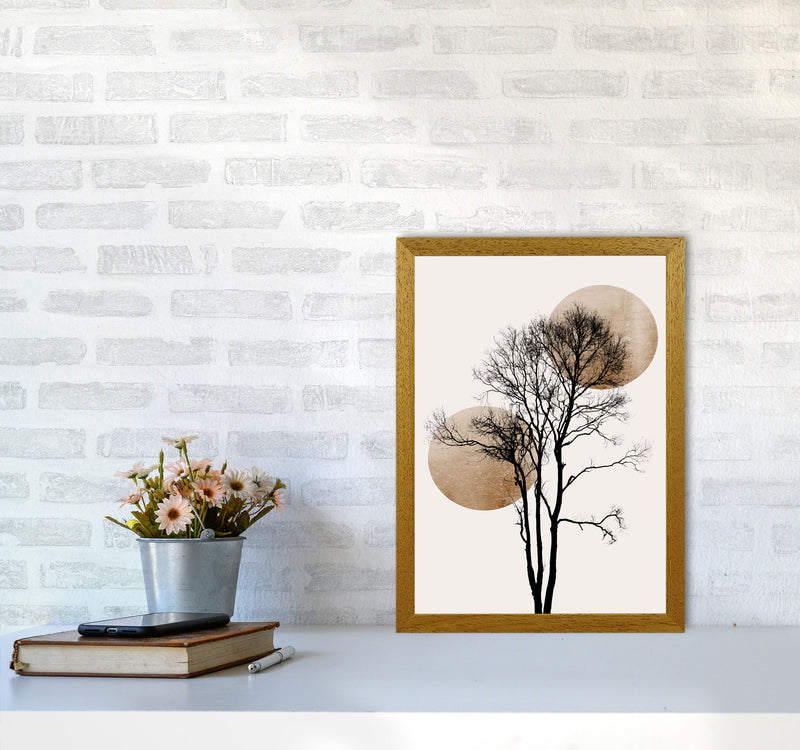 Sun and Moon hiding-GOLD Contemporary Art Print by Kubistika A3 Print Only