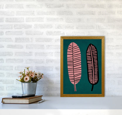 Two Leafs Contemporary Art Print by Kubistika A3 Print Only